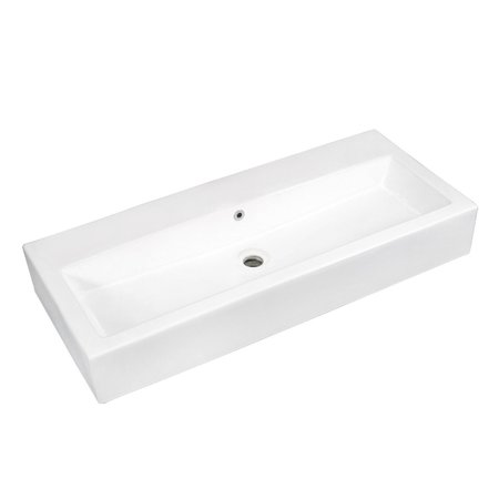 KINGSTON BRASS 39Inch x 17Inch Rectangular Vessel Sink, White EV3917H0